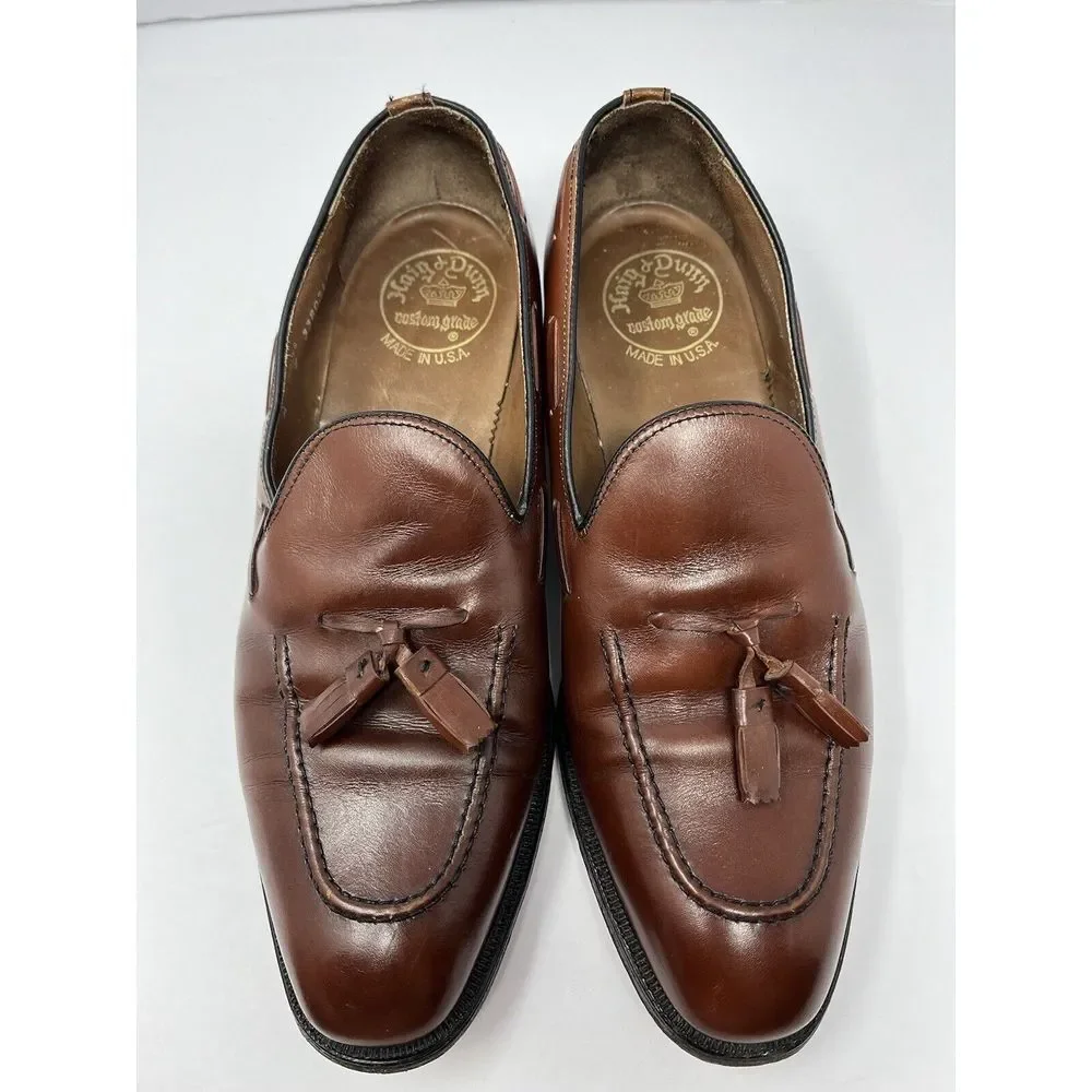 Haig and‎ Dunn Ltd Vintage Brown Leather Almond Toe Men's Dress Shoe Size 11M